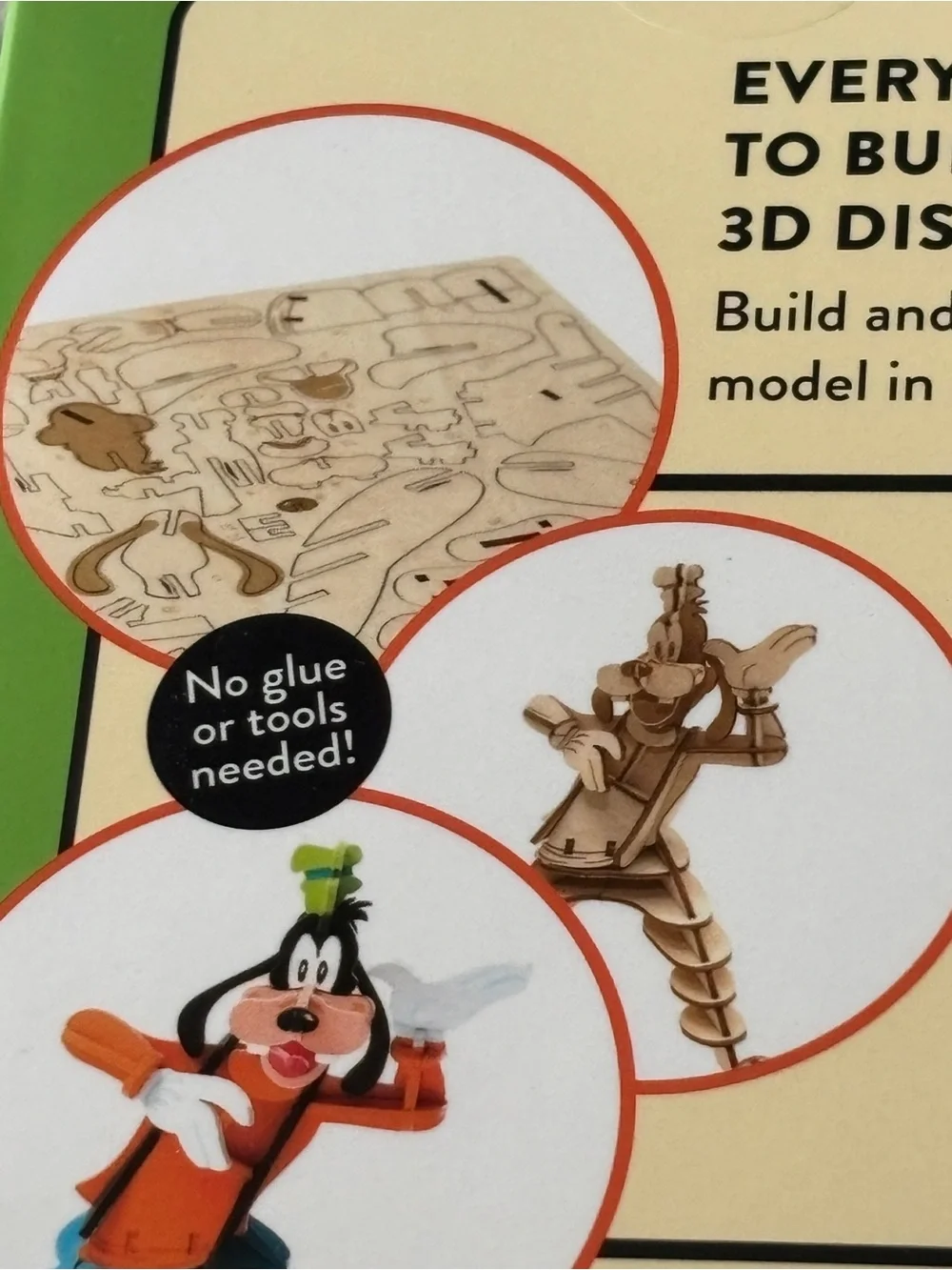 Disney Goofy 3D Wood Model Kit and Book set
